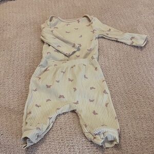 Cloud Island Cream and Pink Kids Footie